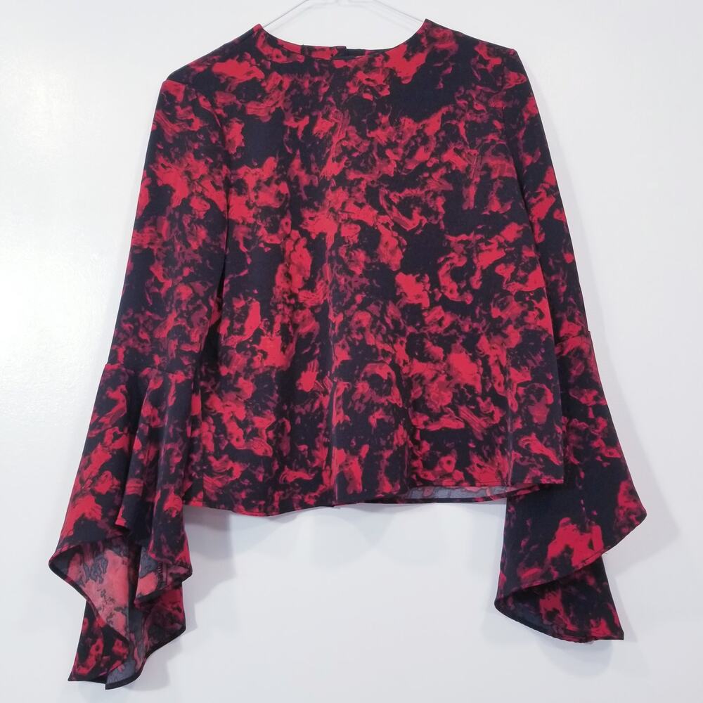 CARMEN Carmen Marc Valvo Valentines Blouse Bell Sleeves - Picture 1 of 11
